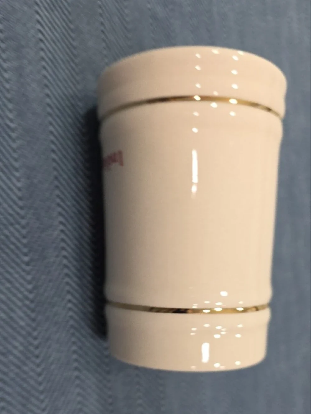 Cream Indiana University Ceramic Beer Stein with Red IU Logo And Gold Accents